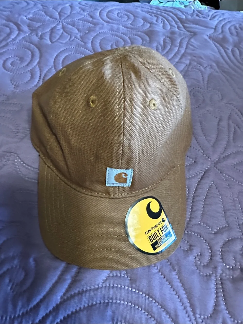 Carhartt Kids Brown Canvas Baseball Cap with Logo Patch